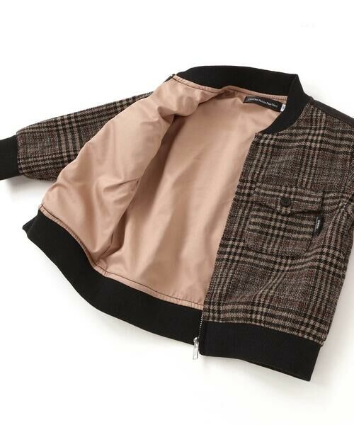 BeBe Petits Pois Vert / ベベ プチ ポワ ヴェール ノーカラージャケット | チェック起毛ジップブルゾン(95~150cm) | 詳細16