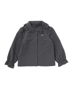 BeBe Petits Pois Vert / ベベ プチ ポワ ヴェール シャツ・ブラウス | 丸襟フリル長袖ブラウス(95~150cm)