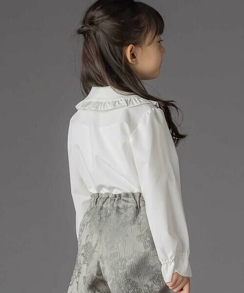 BeBe Petits Pois Vert / ベベ プチ ポワ ヴェール シャツ・ブラウス | 丸襟フリル長袖ブラウス(95~150cm) | 詳細3
