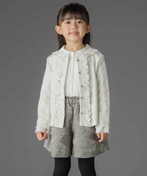 BeBe Petits Pois Vert / ベベ プチ ポワ ヴェール シャツ・ブラウス | 丸襟フリル長袖ブラウス(95~150cm) | 詳細5