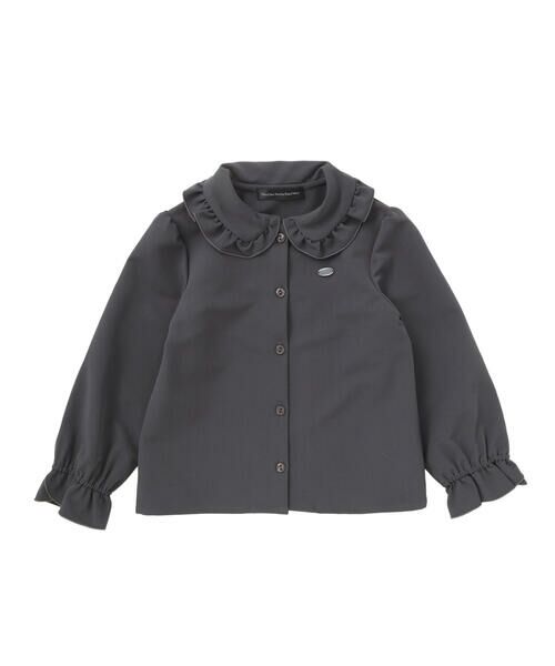 BeBe Petits Pois Vert / ベベ プチ ポワ ヴェール シャツ・ブラウス | 丸襟フリル長袖ブラウス(95~150cm) | 詳細8