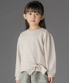 BeBe Petits Pois Vert / ベベ プチ ポワ ヴェール スウェット | 裏毛リボンポイントトレーナー(95~150cm)