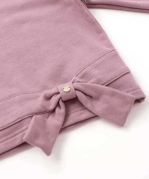 BeBe Petits Pois Vert / ベベ プチ ポワ ヴェール スウェット | 裏毛リボンポイントトレーナー(95~150cm) | 詳細6