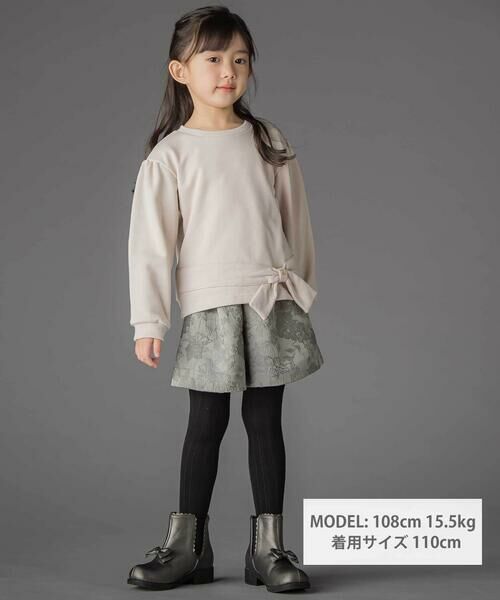 BeBe Petits Pois Vert / ベベ プチ ポワ ヴェール スウェット | 裏毛リボンポイントトレーナー(95~150cm) | 詳細9