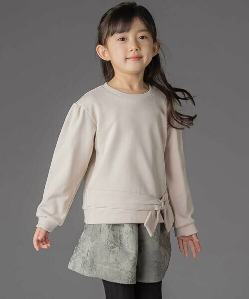 BeBe Petits Pois Vert / ベベ プチ ポワ ヴェール スウェット | 裏毛リボンポイントトレーナー(95~150cm) | 詳細10