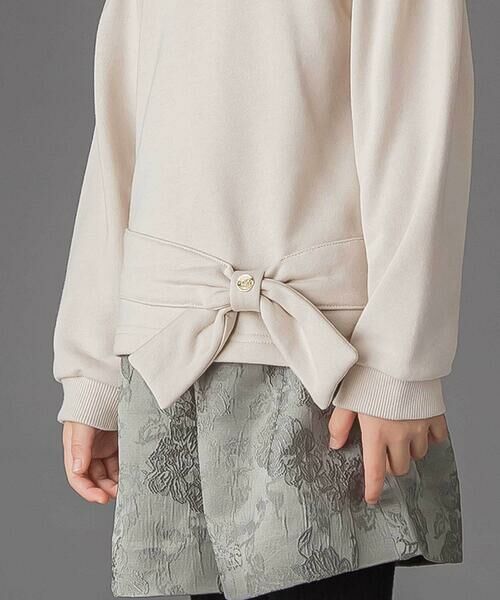 BeBe Petits Pois Vert / ベベ プチ ポワ ヴェール スウェット | 裏毛リボンポイントトレーナー(95~150cm) | 詳細11