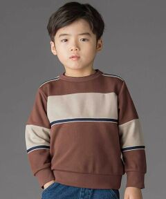 BeBe Petits Pois Vert / ベベ プチ ポワ ヴェール スウェット | 裏毛×鹿の子切り替えトレーナー(95~160cm)