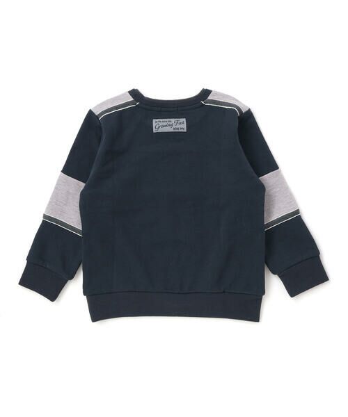 BeBe Petits Pois Vert / ベベ プチ ポワ ヴェール スウェット | 裏毛×鹿の子切り替えトレーナー(95~160cm) | 詳細7