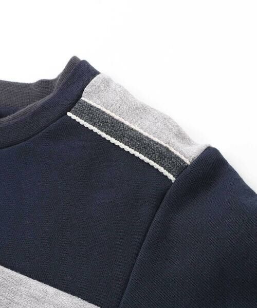 BeBe Petits Pois Vert / ベベ プチ ポワ ヴェール スウェット | 裏毛×鹿の子切り替えトレーナー(95~160cm) | 詳細9