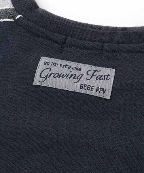 BeBe Petits Pois Vert / ベベ プチ ポワ ヴェール スウェット | 裏毛×鹿の子切り替えトレーナー(95~160cm) | 詳細12