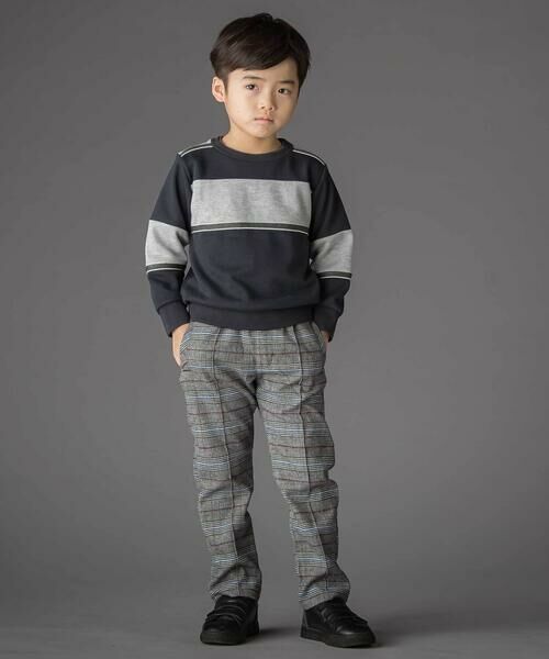 BeBe Petits Pois Vert / ベベ プチ ポワ ヴェール スウェット | 裏毛×鹿の子切り替えトレーナー(95~160cm) | 詳細5