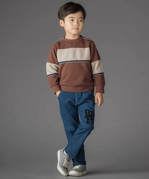 BeBe Petits Pois Vert / ベベ プチ ポワ ヴェール スウェット | 裏毛×鹿の子切り替えトレーナー(95~160cm) | 詳細15