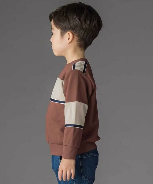 BeBe Petits Pois Vert / ベベ プチ ポワ ヴェール スウェット | 裏毛×鹿の子切り替えトレーナー(95~160cm) | 詳細16