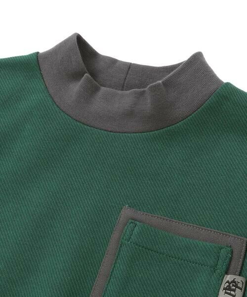 BeBe Petits Pois Vert / ベベ プチ ポワ ヴェール スウェット | 配色モックネックトレーナー(95~150cm) | 詳細11