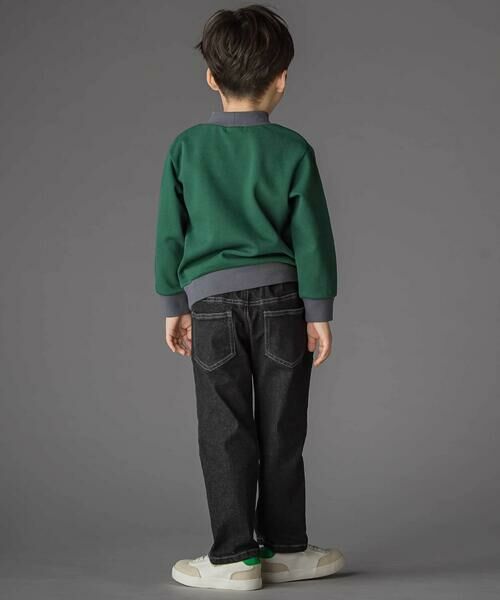 BeBe Petits Pois Vert / ベベ プチ ポワ ヴェール デニムパンツ | フロッキープリントストレッチロングデニムパンツ(95~160cm) | 詳細2