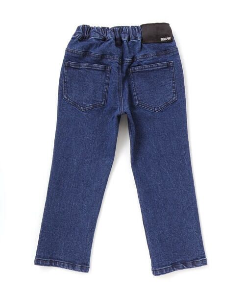 BeBe Petits Pois Vert / ベベ プチ ポワ ヴェール デニムパンツ | フロッキープリントストレッチロングデニムパンツ(95~160cm) | 詳細10