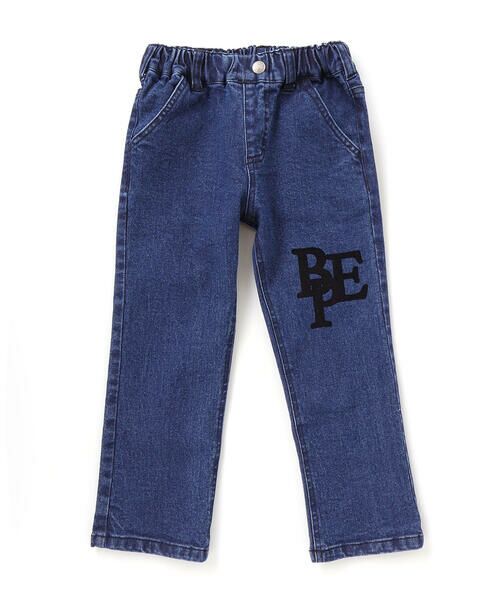 BeBe Petits Pois Vert / ベベ プチ ポワ ヴェール デニムパンツ | フロッキープリントストレッチロングデニムパンツ(95~160cm) | 詳細9