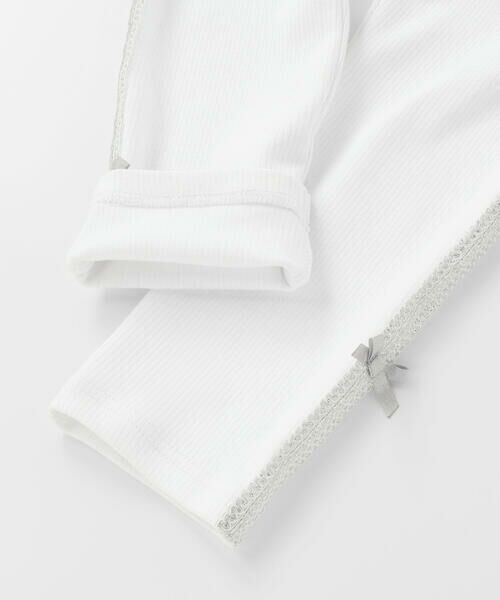 BeBe Petits Pois Vert / ベベ プチ ポワ ヴェール レギンス・スパッツ | 【お揃い】サイドリボンレースリブレギンス(95~150cm) | 詳細7