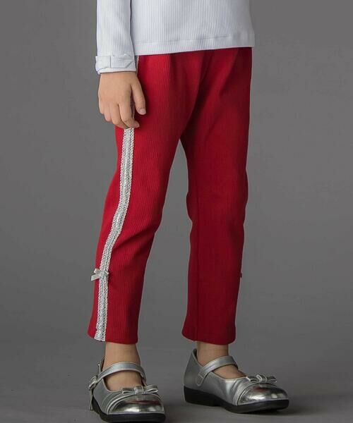 BeBe Petits Pois Vert / ベベ プチ ポワ ヴェール レギンス・スパッツ | 【お揃い】サイドリボンレースリブレギンス(95~150cm) | 詳細10