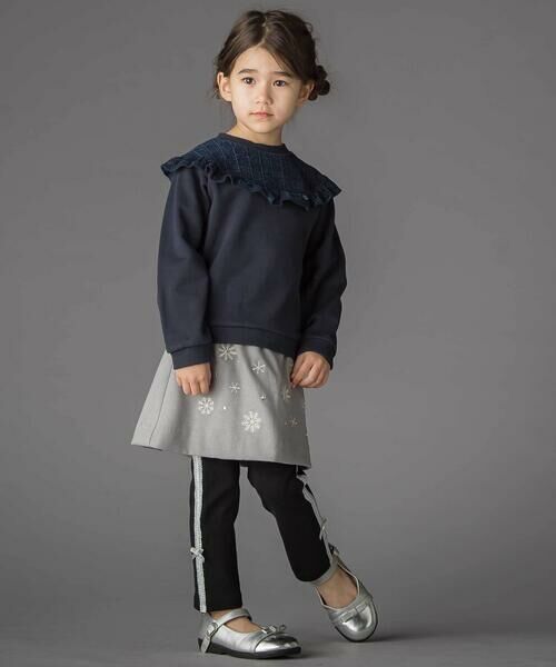 BeBe Petits Pois Vert / ベベ プチ ポワ ヴェール レギンス・スパッツ | 【お揃い】サイドリボンレースリブレギンス(95~150cm) | 詳細13