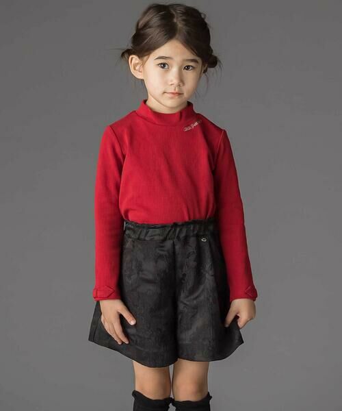 BeBe Petits Pois Vert / ベベ プチ ポワ ヴェール その他パンツ | 【お揃い】花柄ジャガードキュロットパンツ(100~150cm) | 詳細1