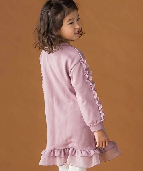 BeBe Petits Pois Vert / ベベ プチ ポワ ヴェール ミニ丈・ひざ丈ワンピース | 【店舗限定】裏毛チュールフリルワンピース(95~150cm) | 詳細2