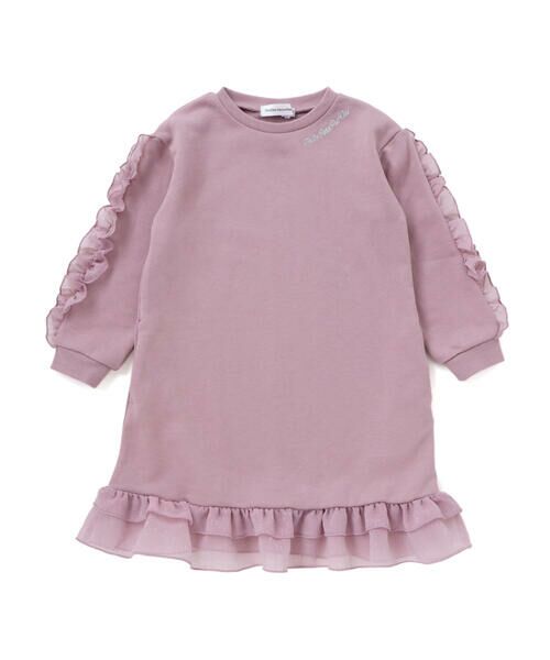 BeBe Petits Pois Vert / ベベ プチ ポワ ヴェール ミニ丈・ひざ丈ワンピース | 【店舗限定】裏毛チュールフリルワンピース(95~150cm) | 詳細5