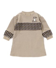 BeBe Petits Pois Vert / ベベ プチ ポワ ヴェール ミニ丈・ひざ丈ワンピース | 【店舗限定】【お揃い】裏毛×ノルディック切り替えワンピース(95~150cm)