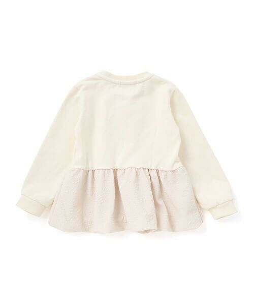 BeBe Petits Pois Vert / ベベ プチ ポワ ヴェール スウェット | 【店舗限定】裏毛ジャガード切り替えリボントレーナー(95~150cm) | 詳細1