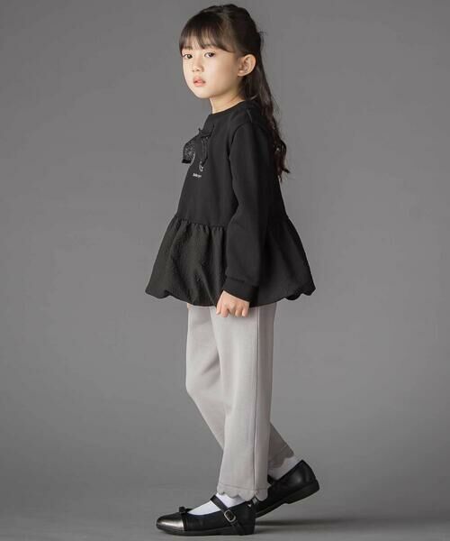 BeBe Petits Pois Vert / ベベ プチ ポワ ヴェール スウェット | 【店舗限定】裏毛ジャガード切り替えリボントレーナー(95~150cm) | 詳細12