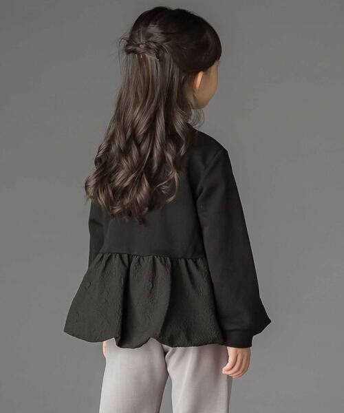 BeBe Petits Pois Vert / ベベ プチ ポワ ヴェール スウェット | 【店舗限定】裏毛ジャガード切り替えリボントレーナー(95~150cm) | 詳細13