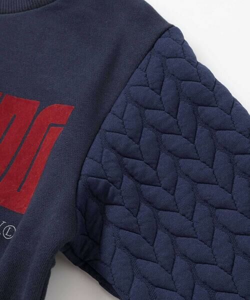 BeBe Petits Pois Vert / ベベ プチ ポワ ヴェール スウェット | 【店舗限定】裏毛×袖キルトジャガードトレーナー(95~160cm) | 詳細8