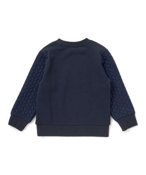 BeBe Petits Pois Vert / ベベ プチ ポワ ヴェール スウェット | 【店舗限定】裏毛×袖キルトジャガードトレーナー(95~160cm) | 詳細4