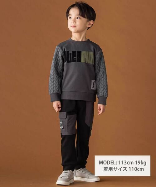 BeBe Petits Pois Vert / ベベ プチ ポワ ヴェール スウェット | 【店舗限定】裏毛×袖キルトジャガードトレーナー(95~160cm) | 詳細15