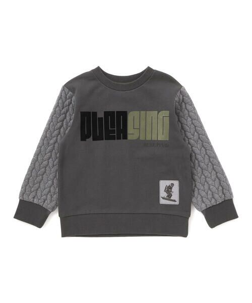 BeBe Petits Pois Vert / ベベ プチ ポワ ヴェール スウェット | 【店舗限定】裏毛×袖キルトジャガードトレーナー(95~160cm) | 詳細18