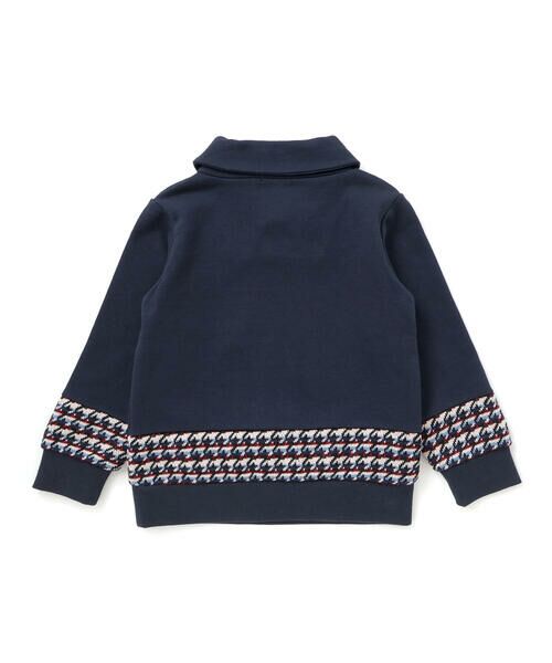 BeBe Petits Pois Vert / ベベ プチ ポワ ヴェール スウェット | 【店舗限定】【お揃い】ショールカラー裏毛×ノルディック切り替えトレーナー(95~150cm) | 詳細7