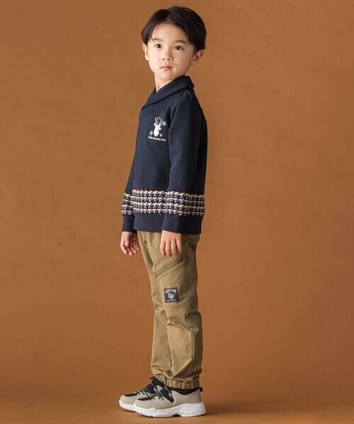 BeBe Petits Pois Vert / ベベ プチ ポワ ヴェール スウェット | 【店舗限定】【お揃い】ショールカラー裏毛×ノルディック切り替えトレーナー(95~150cm) | 詳細2