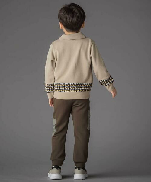 BeBe Petits Pois Vert / ベベ プチ ポワ ヴェール スウェット | 【店舗限定】【お揃い】ショールカラー裏毛×ノルディック切り替えトレーナー(95~150cm) | 詳細9