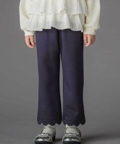 BeBe Petits Pois Vert / ベベ プチ ポワ ヴェール チノ・ワークパンツ | 【店舗限定】裏起毛ポンチ裾スカラップロングパンツ(95~150cm)