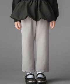 BeBe Petits Pois Vert / ベベ プチ ポワ ヴェール チノ・ワークパンツ | 【店舗限定】裏起毛ポンチ裾スカラップロングパンツ(95~150cm)