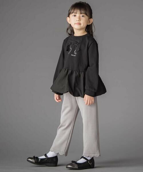 BeBe Petits Pois Vert / ベベ プチ ポワ ヴェール チノ・ワークパンツ | 【店舗限定】裏起毛ポンチ裾スカラップロングパンツ(95~150cm) | 詳細7