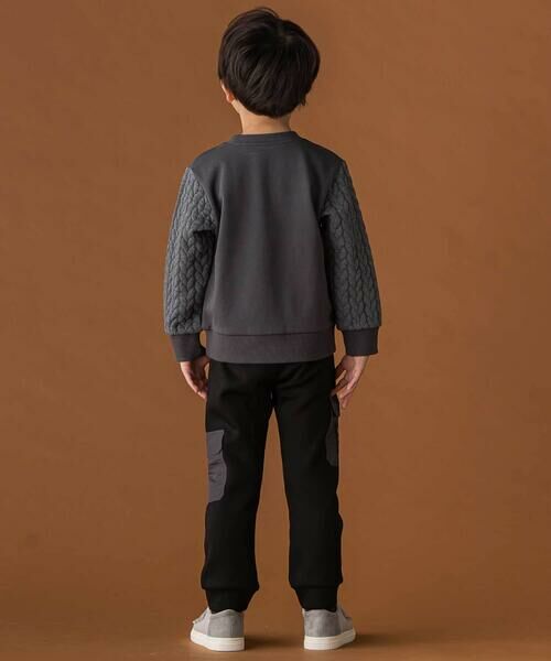 BeBe Petits Pois Vert / ベベ プチ ポワ ヴェール チノ・ワークパンツ | 【店舗限定】裏起毛ポンチ＋格子タフタロングパンツ(95~150cm) | 詳細2