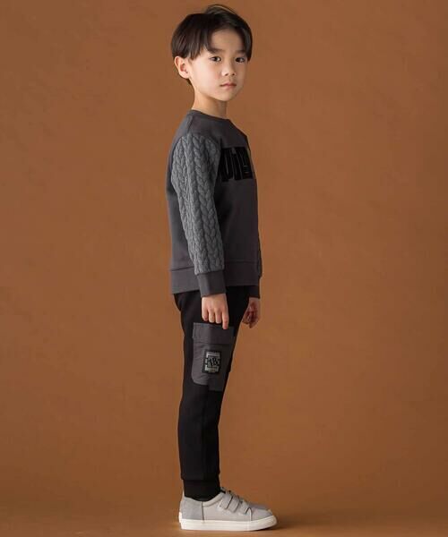 BeBe Petits Pois Vert / ベベ プチ ポワ ヴェール チノ・ワークパンツ | 【店舗限定】裏起毛ポンチ＋格子タフタロングパンツ(95~150cm) | 詳細3