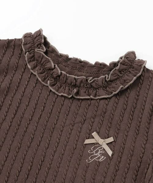 BeBe Petits Pois Vert / ベベ プチ ポワ ヴェール Tシャツ | 【店舗限定】メロウフリル立体リブ長袖Tシャツ(95~150cm) | 詳細7