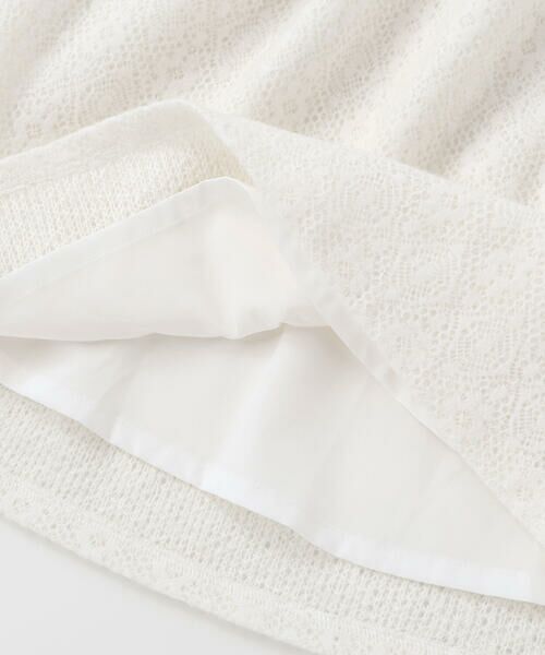 BeBe Petits Pois Vert / ベベ プチ ポワ ヴェール ミニ丈・ひざ丈ワンピース | ニットリブ+レース起毛ドッキング長袖ワンピース(95~150cm) | 詳細11