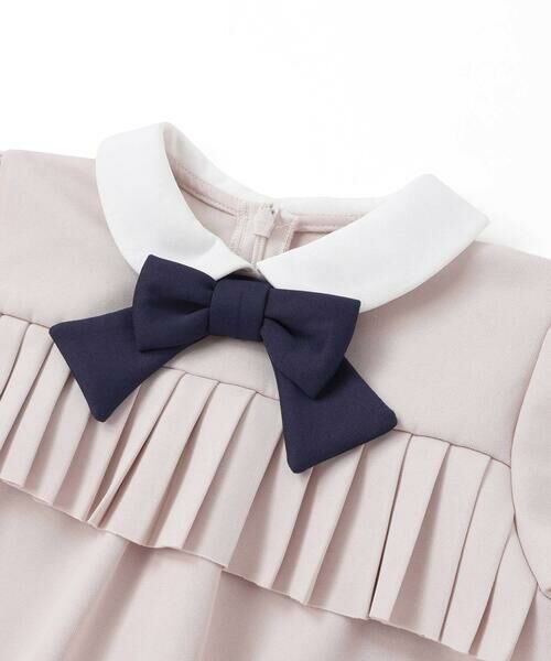 BeBe Petits Pois Vert / ベベ プチ ポワ ヴェール ミニ丈・ひざ丈ワンピース | ポンチ胸プリーツ長袖ワンピース(95~150cm) | 詳細6