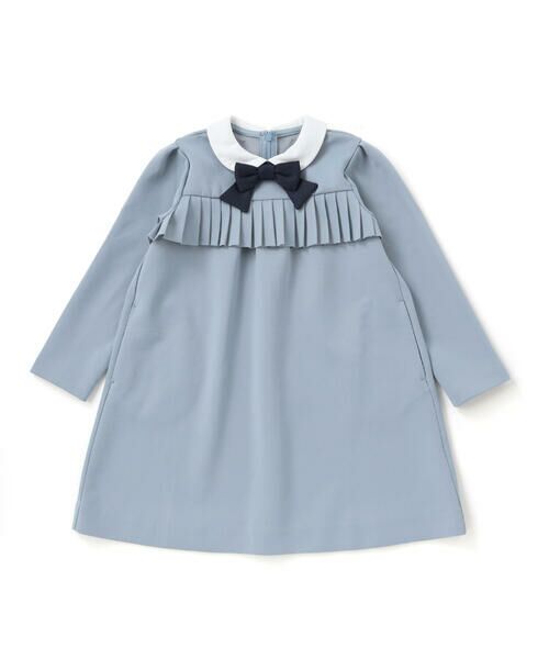 BeBe Petits Pois Vert / ベベ プチ ポワ ヴェール ミニ丈・ひざ丈ワンピース | ポンチ胸プリーツ長袖ワンピース(95~150cm) | 詳細19