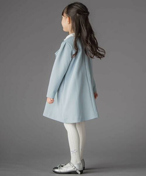 BeBe Petits Pois Vert / ベベ プチ ポワ ヴェール ミニ丈・ひざ丈ワンピース | ポンチ胸プリーツ長袖ワンピース(95~150cm) | 詳細17