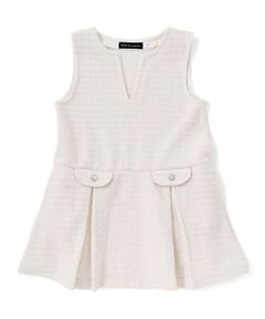 BeBe Petits Pois Vert / ベベ プチ ポワ ヴェール ミニ丈・ひざ丈ワンピース | Aラインニットツイードジャンパースカート(95~150cm)