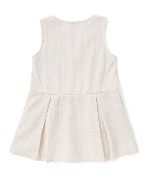 BeBe Petits Pois Vert / ベベ プチ ポワ ヴェール ミニ丈・ひざ丈ワンピース | Aラインニットツイードジャンパースカート(95~150cm) | 詳細1